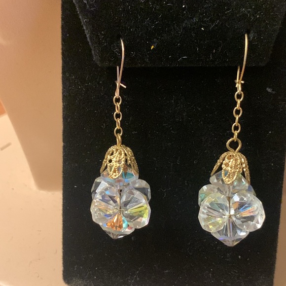 MOD 60’s CRYSTALS CLUSTER EARRINGS PARTY GLAM HOLIDAY CHRISTMAS PARTY NYE - Picture 6 of 10